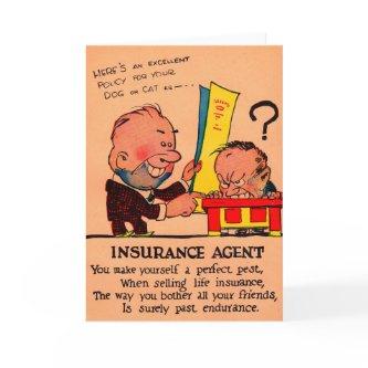 1930s vinegar valentine: the Insurance Agent Holiday Card