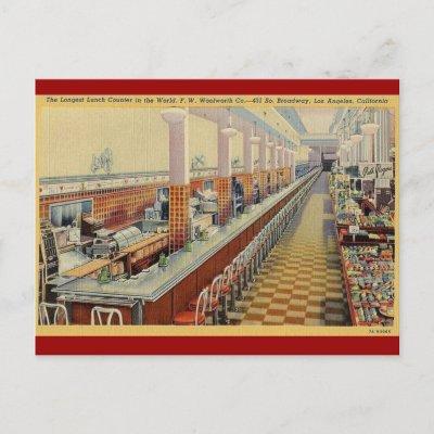 1950's Vintage Woolworth's Lunch Counter Postcard