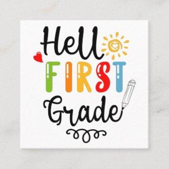 1/2- Hello First Grade Shirt, First Grade Student Square