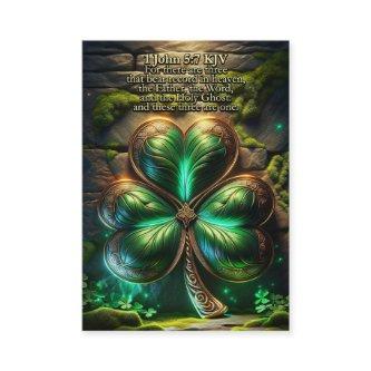 1 John 5:7–8 KJV Cards - Trinity Shamrock