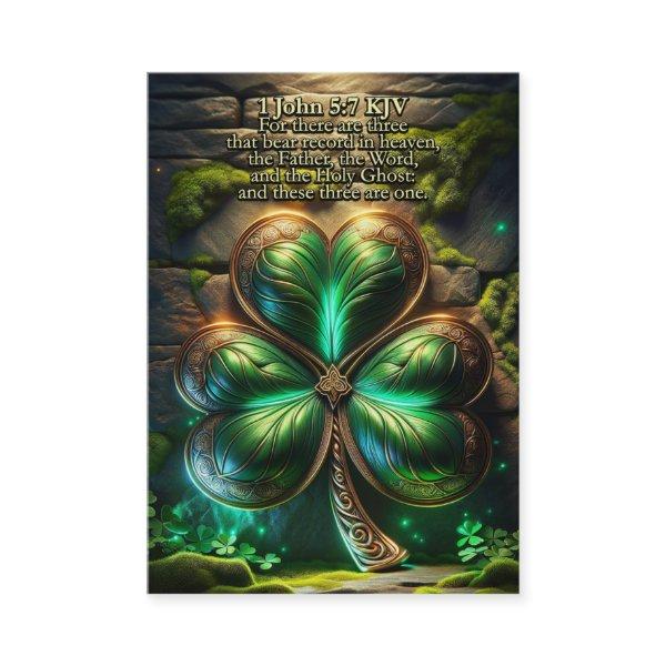 1 John 5:7–8 KJV Cards - Trinity Shamrock