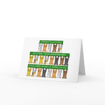 1 Year Work Anniversary for Employee Card