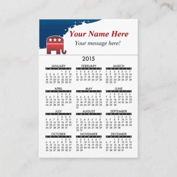 2015  Calendar Elephant Republican