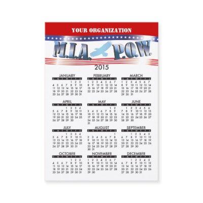2015  Calendar MIA POW