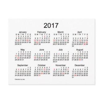 2017 Mini Calendar by Janz with Holidays Postcard