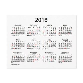 2018 Holiday Mini Calendar by Janz Postcard