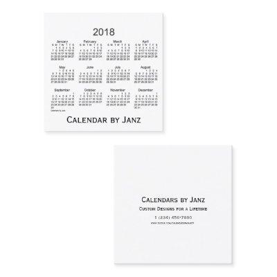 2018 White Calendar by Janz Square