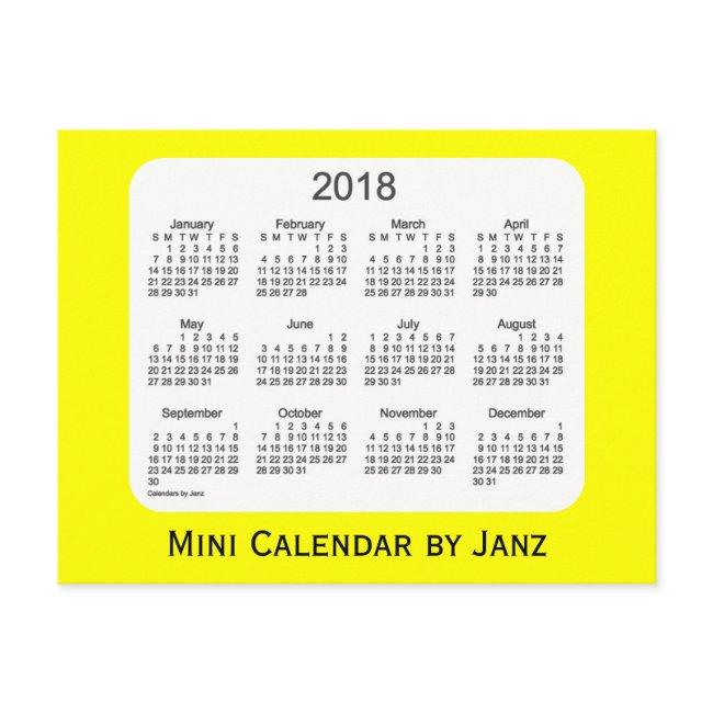 2018 Yellow Mini Calendar by Janz Postcard