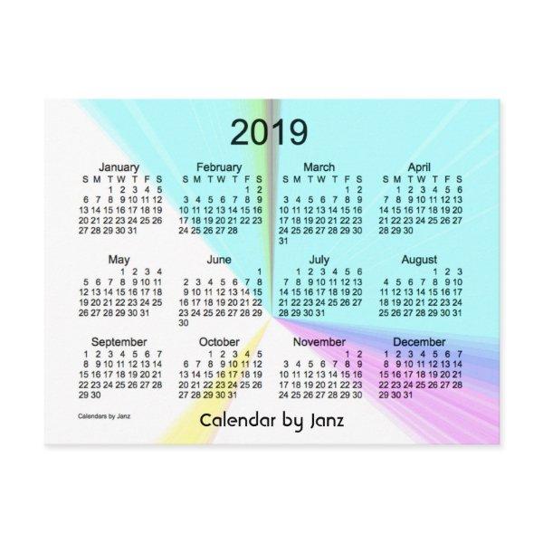 2019 Color Point Mini Calendar by Janz Postcard