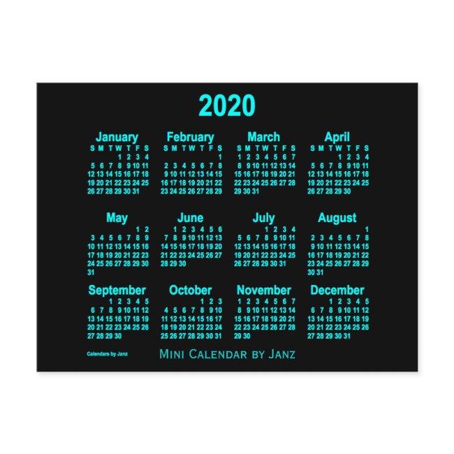 2020 Neon Blue Mini Calendar by Janz Postcard