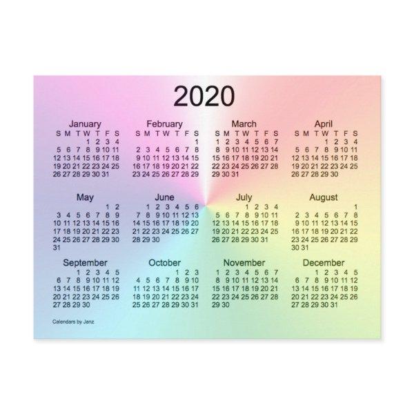 2020 Shimmer Mini Calendar by Janz Postcard