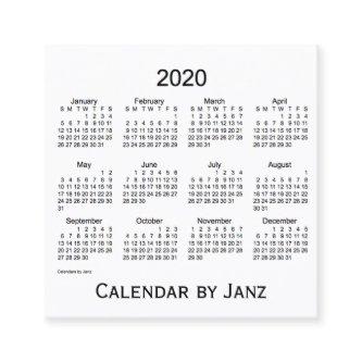 2020 White Calendar by Janz Square