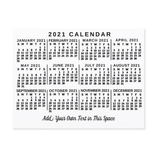 2021 Calendar (See Description for New Version)  Postcard
