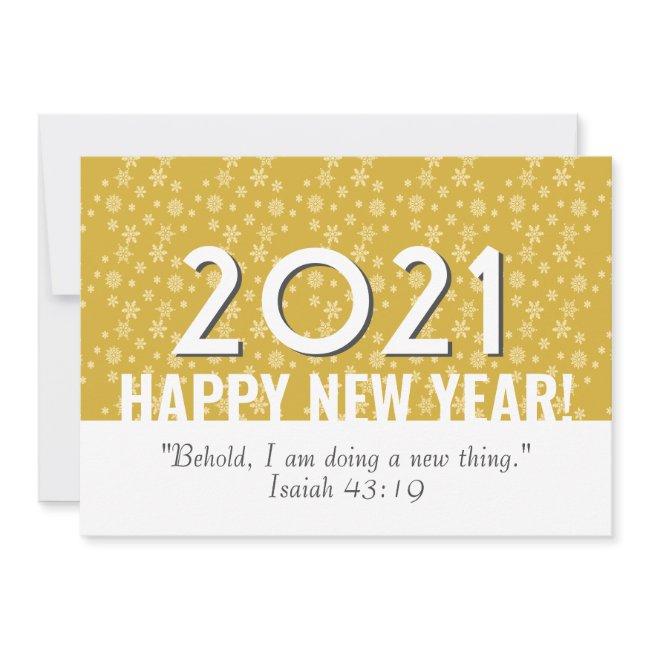 2021 | Gold Snowflakes | Christian | NEW YEAR Holiday Card