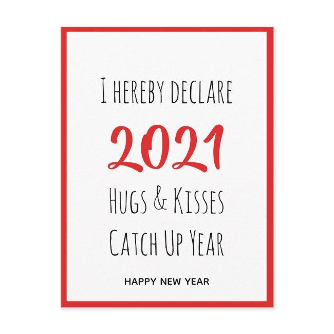 2021 Hugs Kisses Catch Up | New Year Postcard