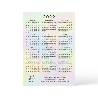 2022 Calendar Business Logo Pastel Holographic Program
