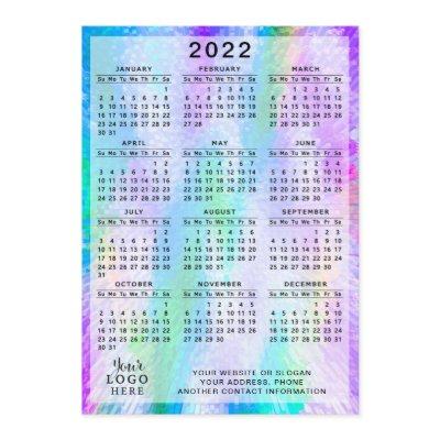 2022 Calendar Colorful Iridescent Holographic Program