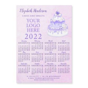 2022 Calendar Magnet Business Bakery Purple Pink