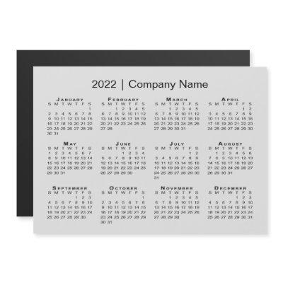 2022 Calendar with Company Name Gray Magnet