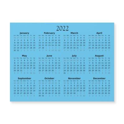 2022 Mini Calendar Magnetic Invitation