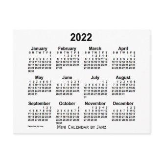 2022 White Mini Calendar by Janz Postcard