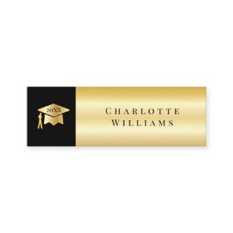 2023 Black | Gold Grad Cap Graduation Insert Card