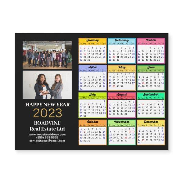 2023 Business 2 Photo Modern Color Calendar Magnet