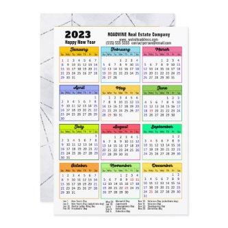 2023 Business Calendar Modern Gray Black Photo Holiday Card