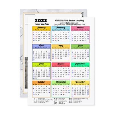 2023 Business Photo Calendar Modern Gray Black Postcard