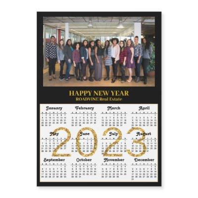 2023 Calendar Business Modern Gold Photo Magnet