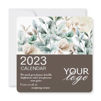 2023 Calendar Floral Business Greeting with Logo