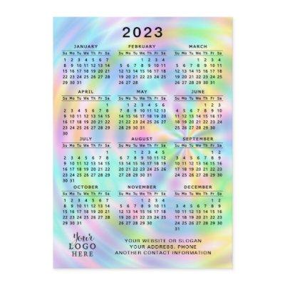 2023 Calendar Full Year Colorful Faux Holographic Program