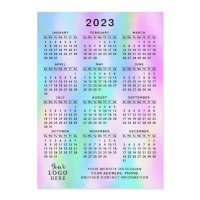 2023 Calendar Full Year Faux Holographic Ombre Program