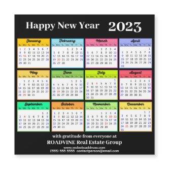 2023 Calendar Gold Script on Black Business Magnet