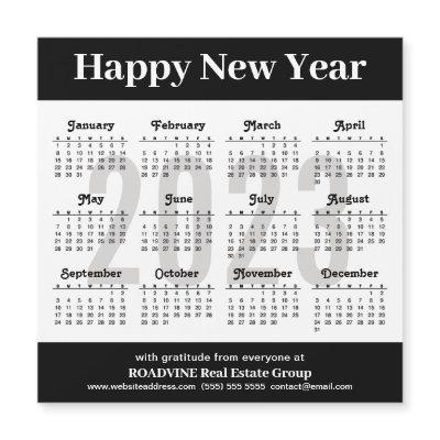 2023 Calendar Minimalist Business Magnetic Card