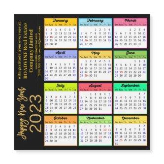 2023 Calendar Modern Gold Script Business Magnet