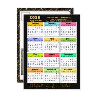 2023 Calendar Modern Script Simple Business Photo Postcard