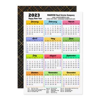 2023 Calendar Modern Script Simple Photo Business Holiday Card