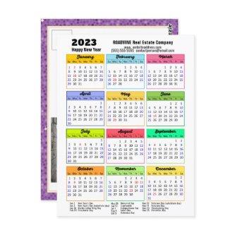 2023 Calendar Purple Modern Corporate Photo Postcard