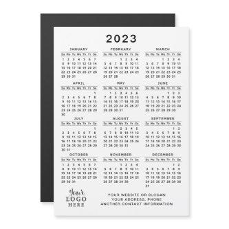 2023 Magnetic Calendar Logo White Black Simple