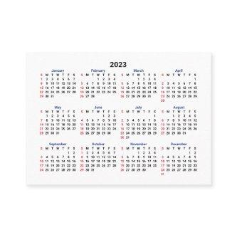 2023 Mini Calendar SUNDAY Start San Serif Font
