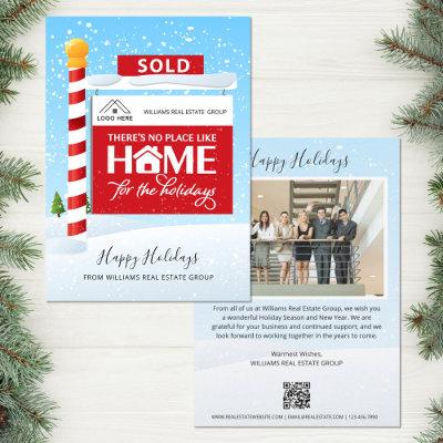 2023 Sold Sign QR Code Real Estate Holiday Card