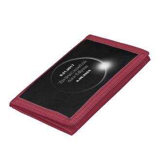2024 & 2017 Double Dated Solar Eclipse Business Trifold Wallet