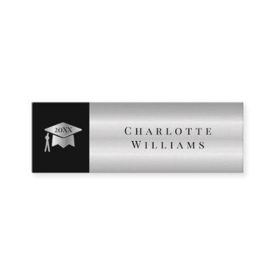 2024 Black |Silver Grad Cap Graduation Insert Card
