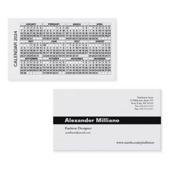 2024 Calendar  horizontal White