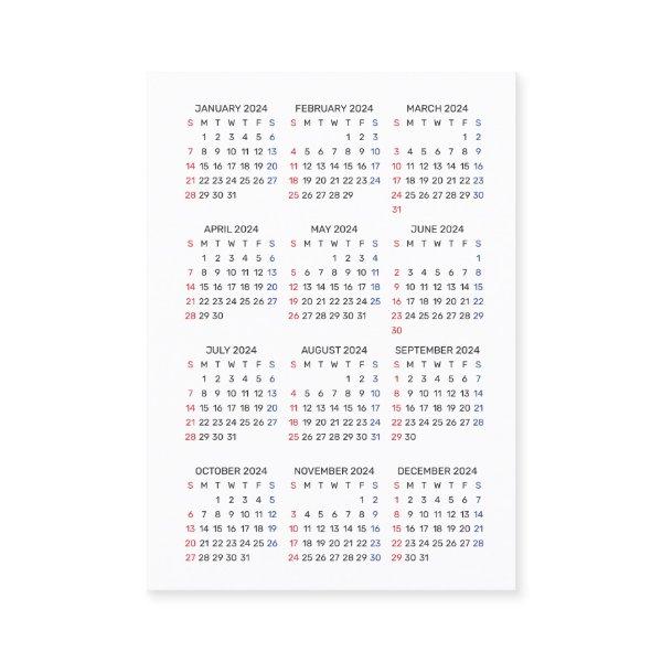2024 Calendar Thank You CODE Discount SUNDAY start