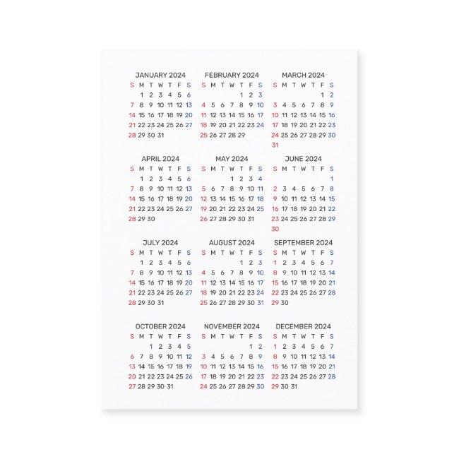 2024 Calendar Thank You CODE Discount SUNDAY start