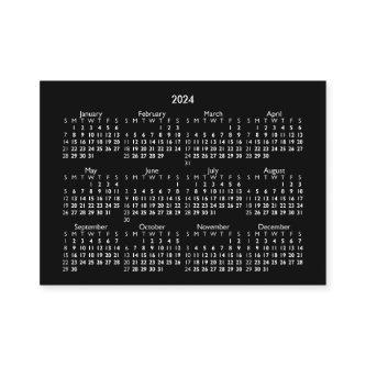 2024 Mini POCKET Calendar SUNDAY Start BLACK