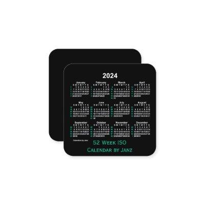 2024 Neon 52 Week ISO Calendar by Janz Square