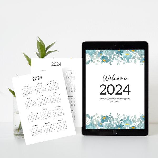 2024 yearly calendars holiday card